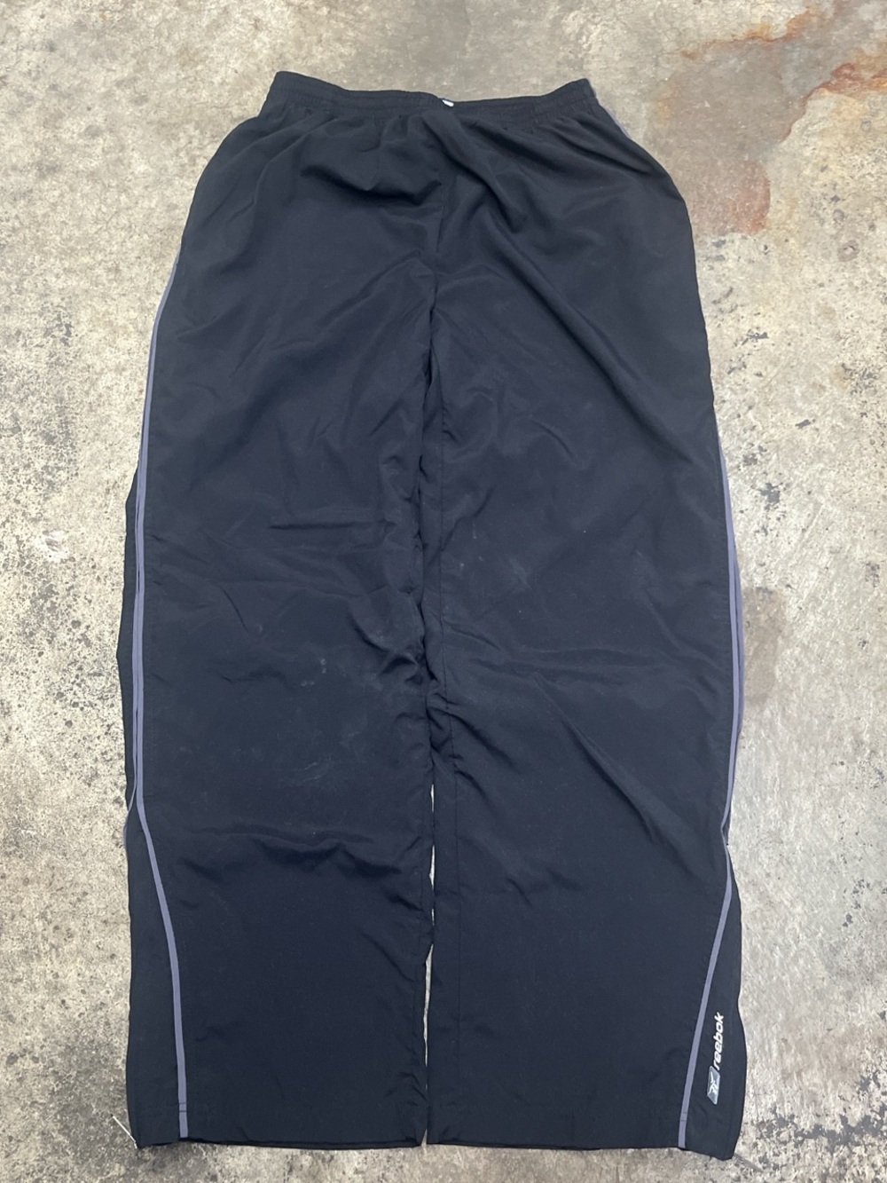Y2k Reebok Track Pants Men’s Medium Black Loose Lightweight Sports Streetwear